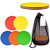 Dilwe Conos Deportivos- Conos de Entrenamiento Altamente visibles Planos de 10 Piezas con Bolsa de Malla para el…